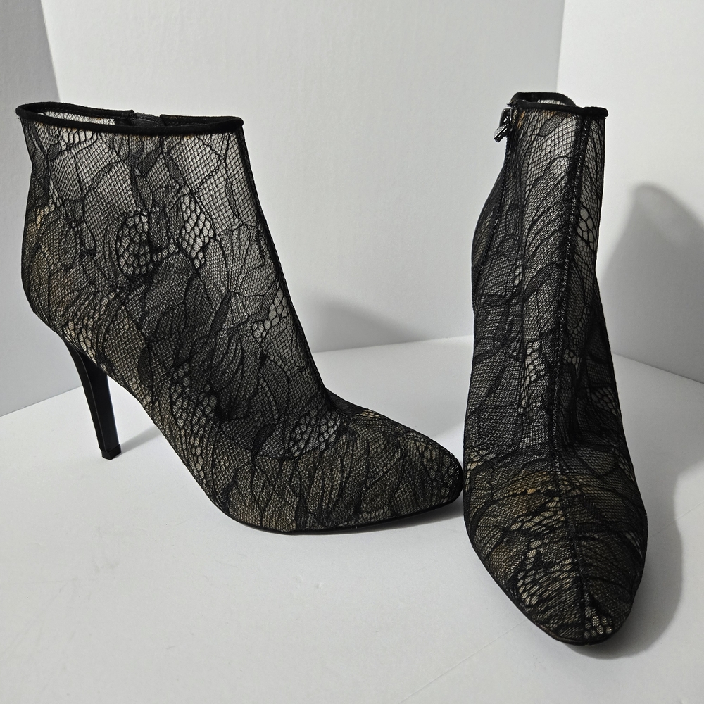 Jessica Simpson Black Lace Heeled Boots